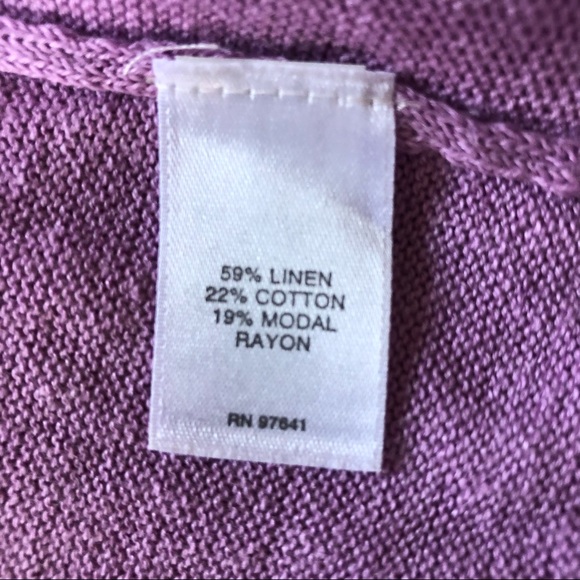 J Jill Linen Blend Open Cardigan - lavender XS - Picture 6 of 9